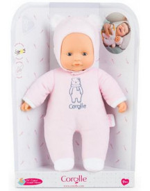 BEBE P'TIT COEUR OURS ROSE 30CM