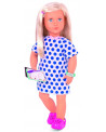 POUPEE 46CM MARTHA BLONDE + VET. ET BEQU