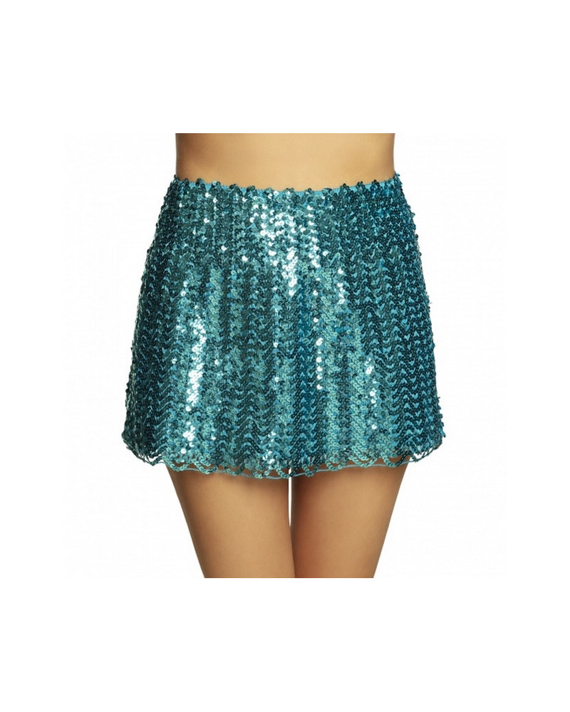JUPE SEQUINS TURQUOISE TAILLE M