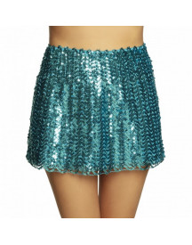 JUPE SEQUINS TURQUOISE TAILLE M