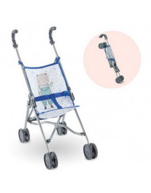 POUSSETTE CANNE BLEUE DOUBLE ROUES 63CM