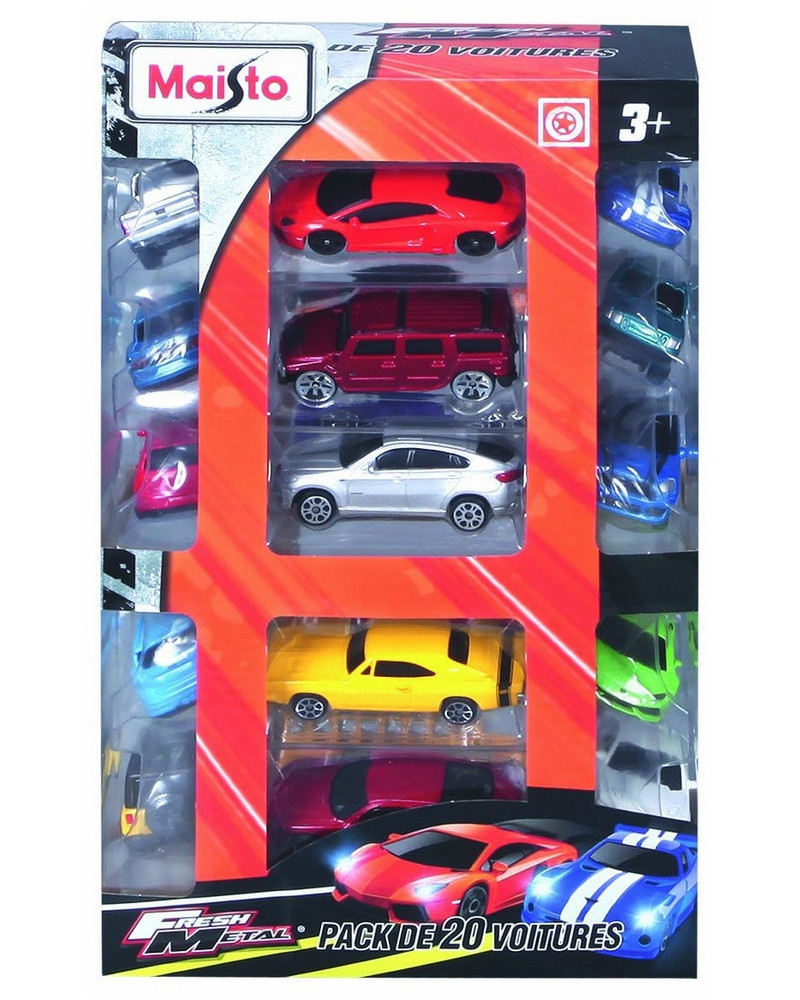 1/72 PACK DE 20 VOITURES DIE CAST