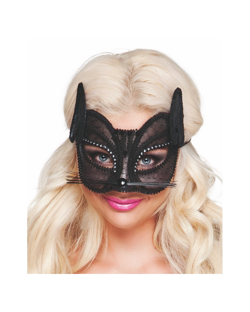 LOUP CHAT DENTELLE NOIRE