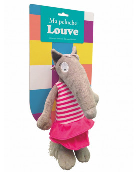 PELUCHE LA LOUVE EN ROBE ROSE
