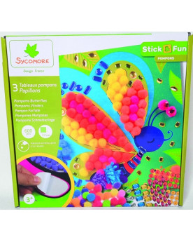 STICK AND FUN POMPONS...