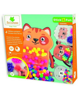 STICK AND FUN POMPONS...