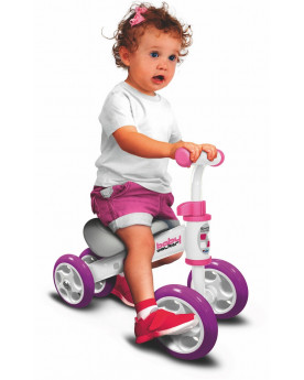 PORTEUR METAL 4 ROUES ROSE