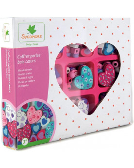 COFFRET PERLES BOIS COEUR