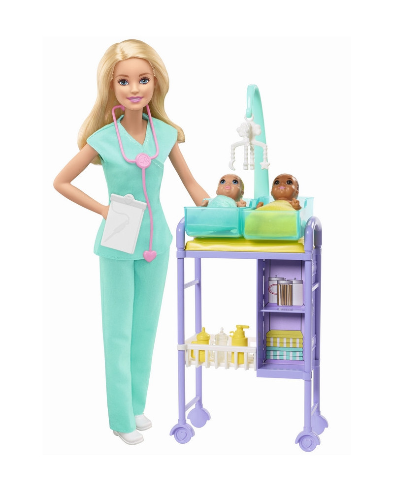 BARBIE DOCTEUR + 2 BEBES + ACC.