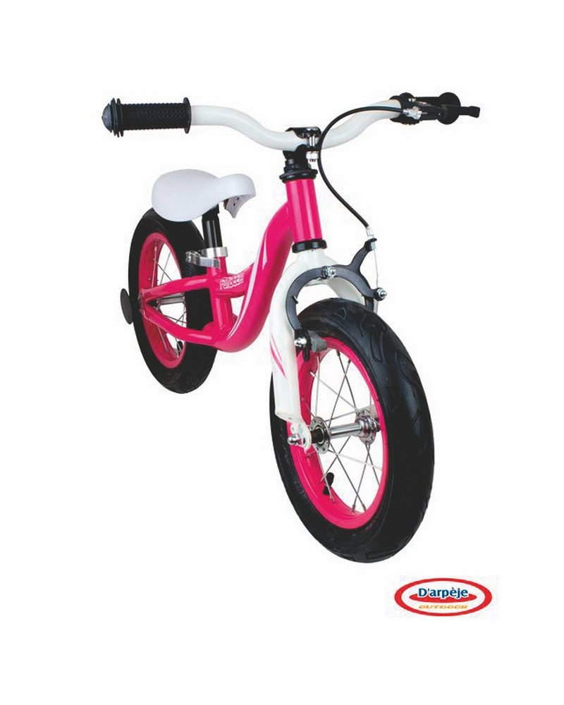 DRAISIENNE ROSE ROUES GONFLABLES 1 FREIN