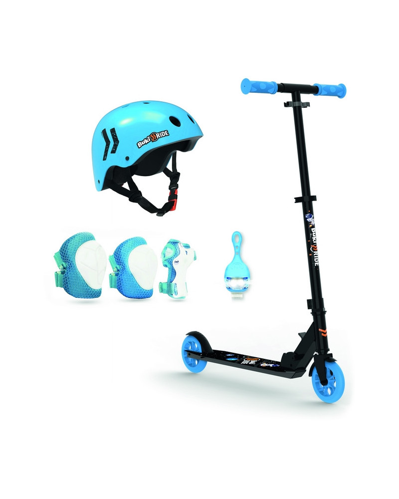 SCOOTER ALU ROUES 125MM+CASQUE+COUDIERES