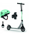 SCOOTER ALU ROUES 180MM MENTHE+CASQUE