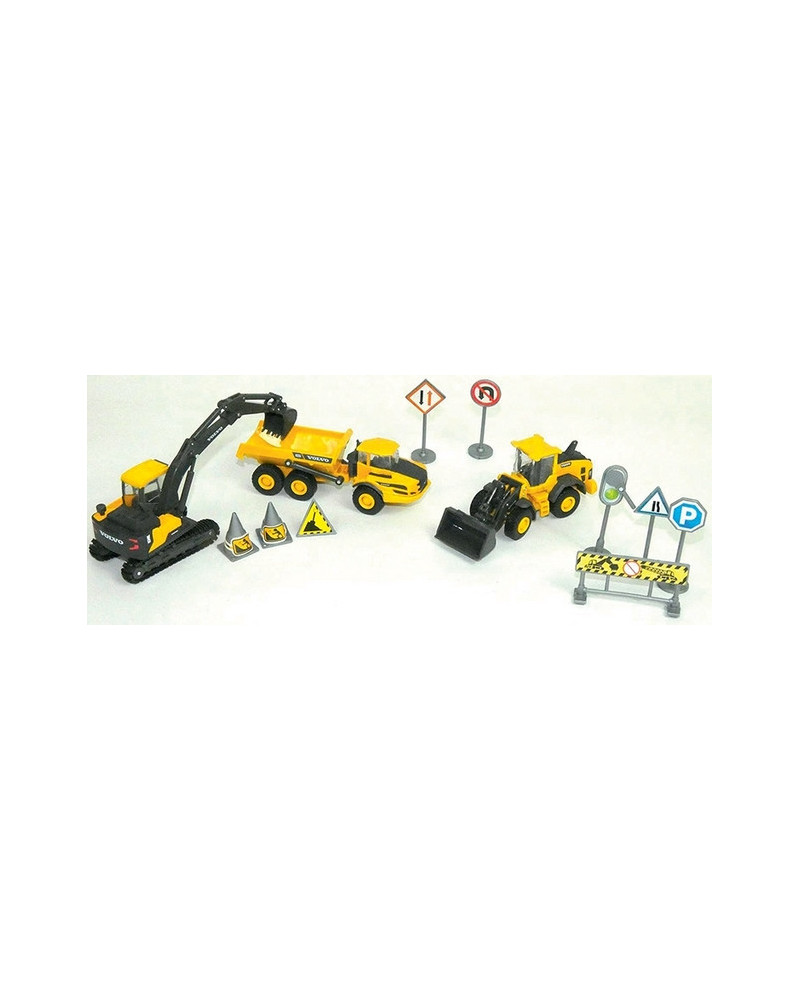 COFFRET 3 VEHICULES DE CHANTIER VOLVO