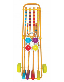 CROQUET 4 JOUEURS CHARIOT METAL