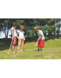 CROQUET 4 JOUEURS CHARIOT METAL