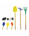 BOITE 7 OUTILS A JARDIN BOIS/METAL+CRAIE