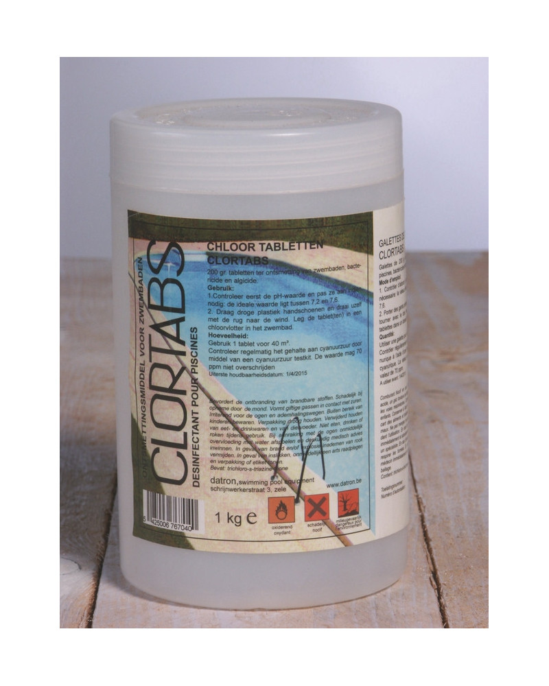 1KG TABLETTE 200GR DE CHLORE DIS LENTE