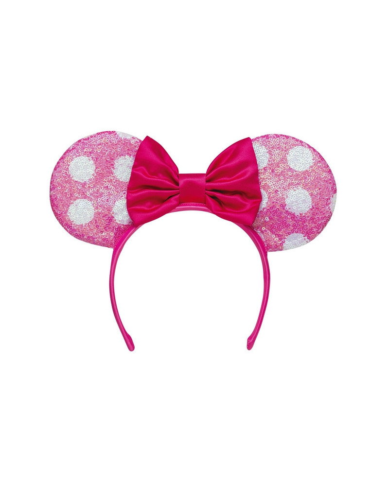 SERRE TETE MINNIE ROSE A POIS BLANCS