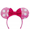 SERRE TETE MINNIE ROSE A POIS BLANCS