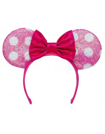 SERRE TETE MINNIE ROSE A POIS BLANCS