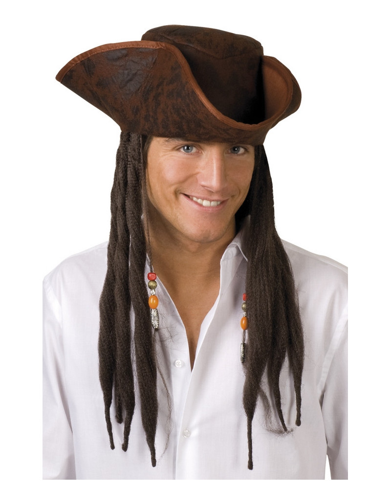 CHAPEAU DE PIRATE + LGS CHEVEUX