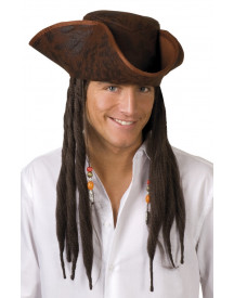 CHAPEAU DE PIRATE + LGS CHEVEUX