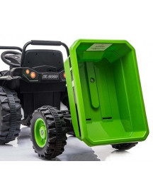 TRACTEUR + REMORQUE VERT R/C MP3/LED 6V