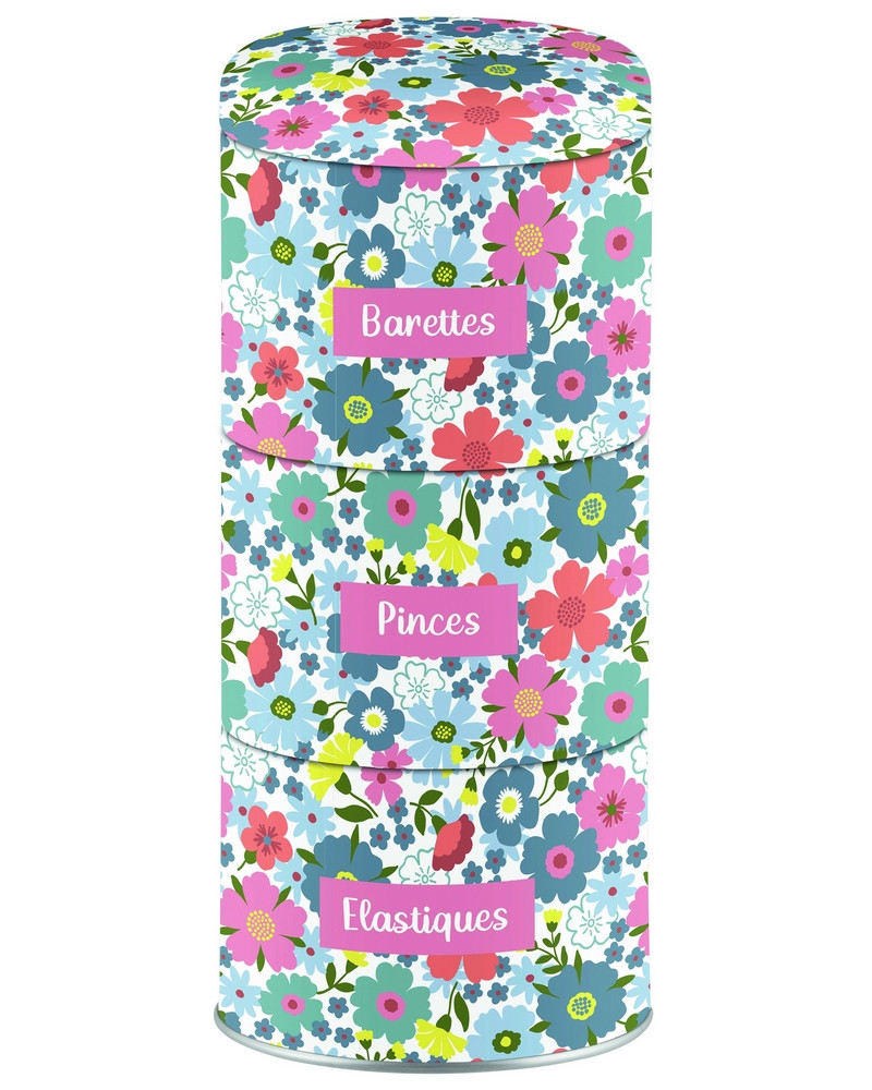 BOITE METAL 3 NIVEAUX FLEURIE LILI ROSE