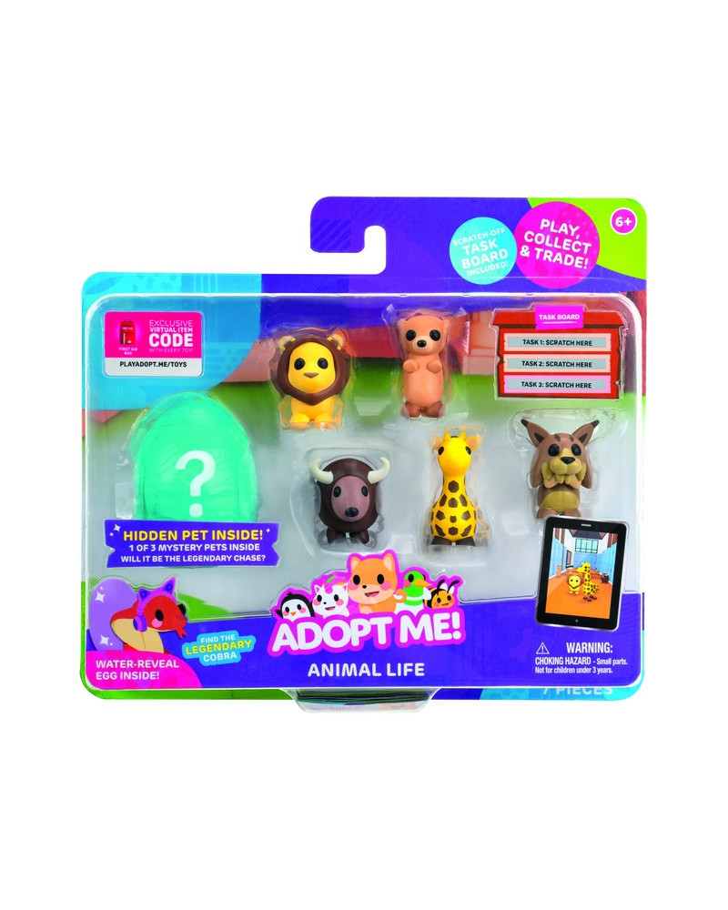 ADOPT ME 6 FIGURINES ANIMAL LIFE + OEUF