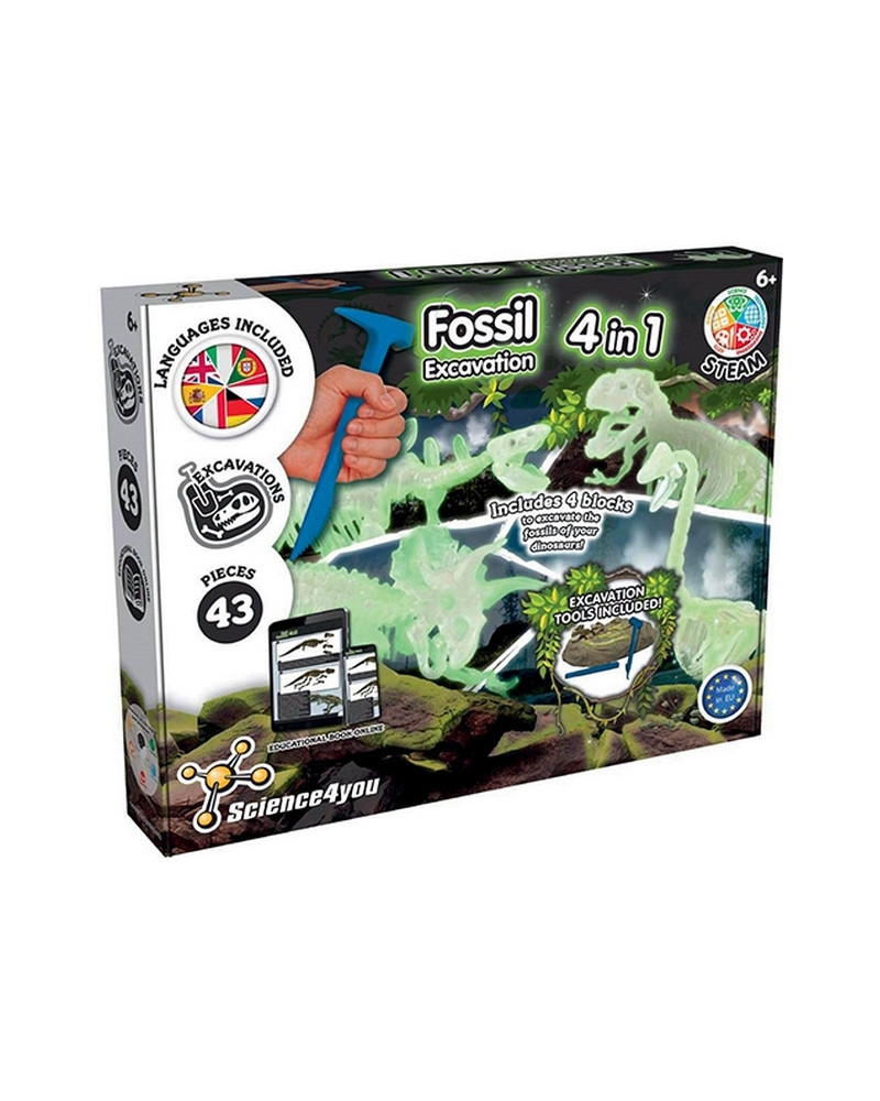 4 DINOS GLOW IN THE DARK A EXCAVER
