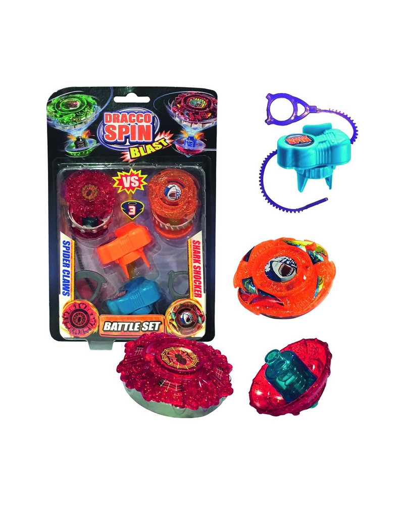 BLISTER 2 TOUPIES + LANCEUR DRACCO SPIN