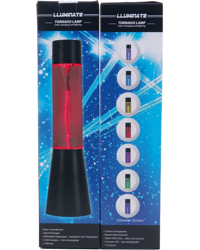 LAMPE TORNADO 32.5CM LEDS 4 COL.