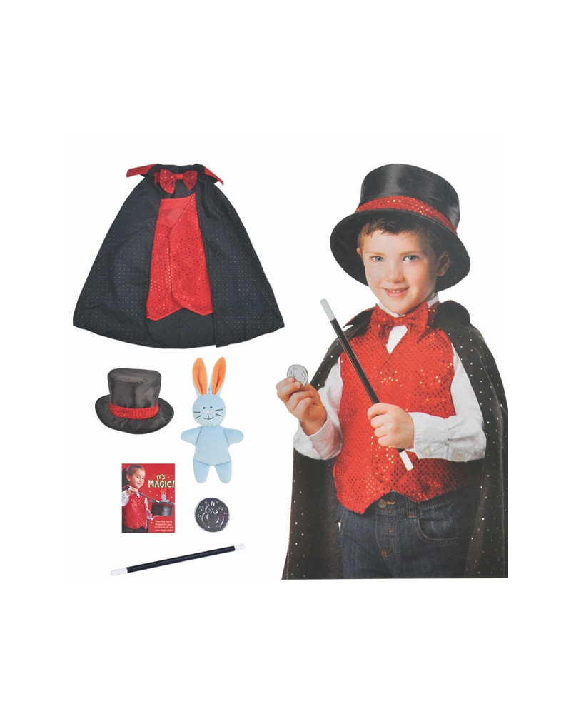 PANOPLIE DE MAGICIEN + CHAPEAU + LAPIN