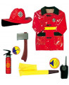 PANOPLIE DE POMPIER + CASQUE + ACC.