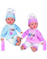 BEBE JUMEAUX 37CM + 2 BIBERONS