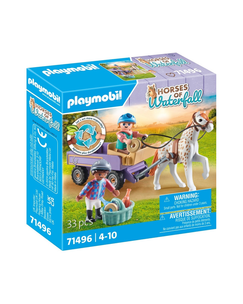 ENFANTS AVEC CALECHE ET PONEY