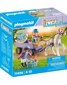ENFANTS AVEC CALECHE ET PONEY