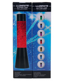 LAMPE GLITTER 32.5CM LEDS 4 COL.