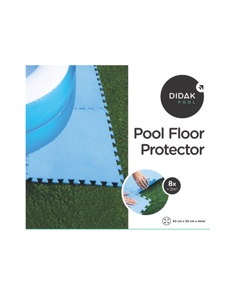 8 DALLES PISCINE 50x50x0,4CM BLEU