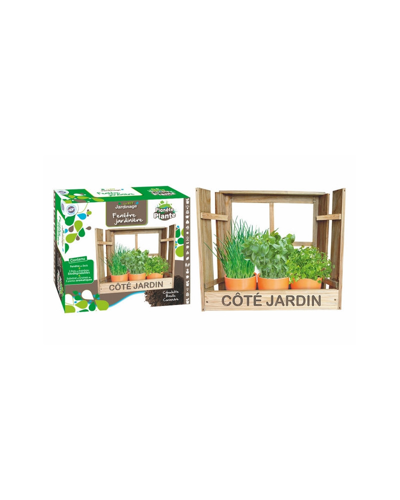 BOITE FENETRE JARDINIERE + 3 POTS