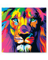BRODERIE DIAMANT LION POP ART + CHASSIS