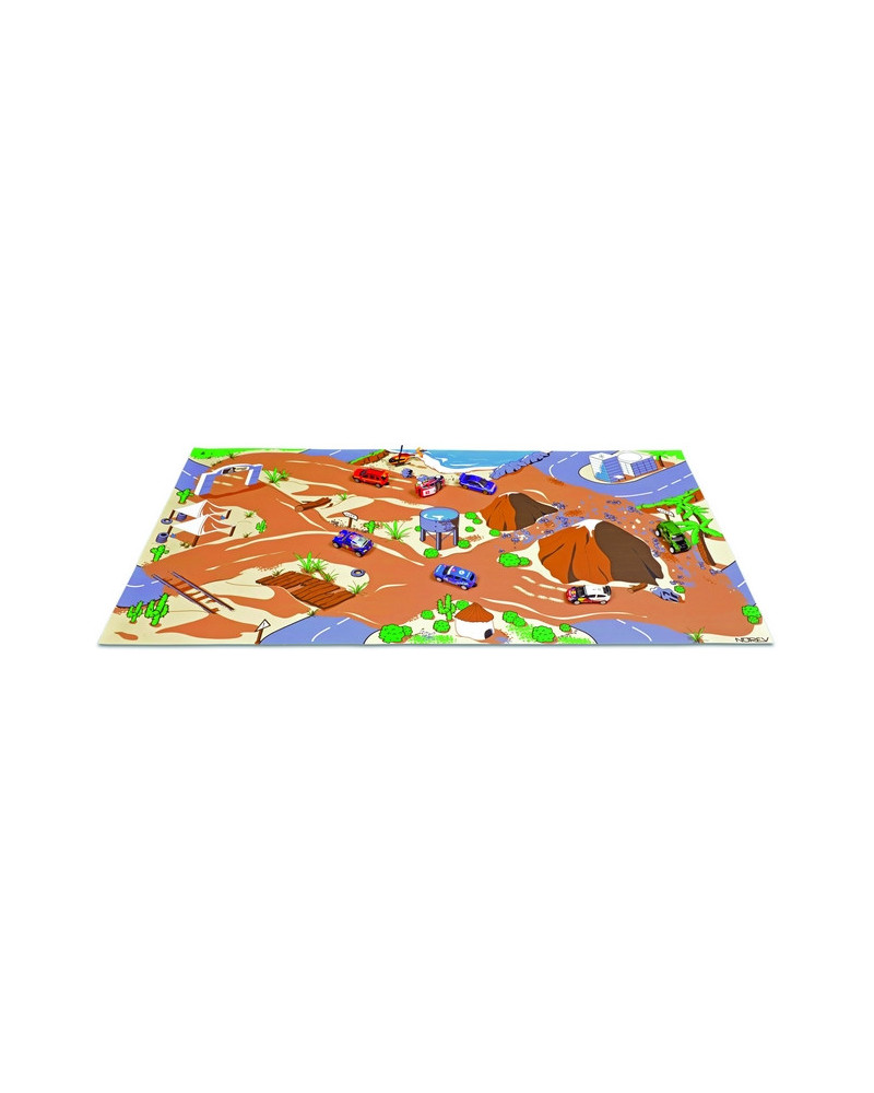 TAPIS DE JEU DAKAR 110X55+VEHIC 1/64