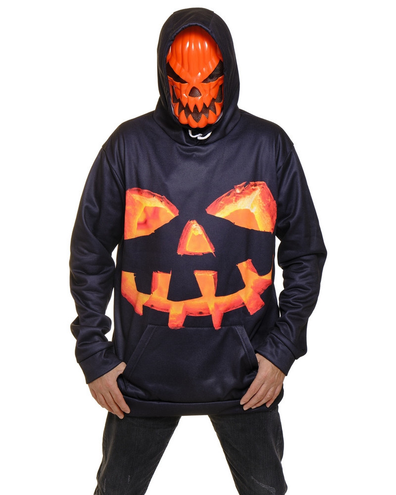 SWEAT ET MASQUE ADULTE TUEUR CITROUILLE