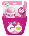 PANIER VELO + GOURDE + SONNETTE ROSE