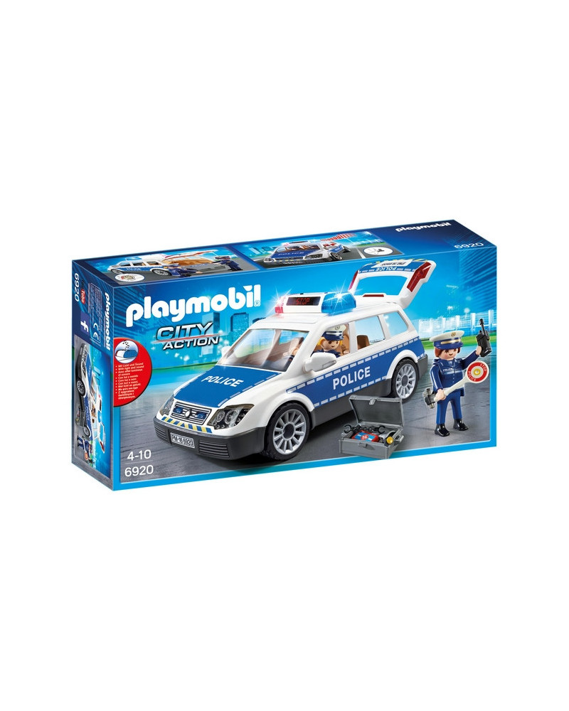 VOITURE DE POLICIERS AVEC GYRO ET SIRENE