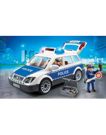VOITURE DE POLICIERS AVEC GYRO ET SIRENE