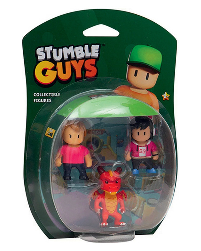STUMBLE GUYS 3 FIGURINES STRECHY