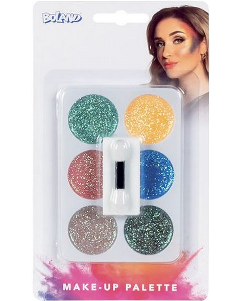 PALETTE MAKE UP 6 GALETS GLITTER + ACCS