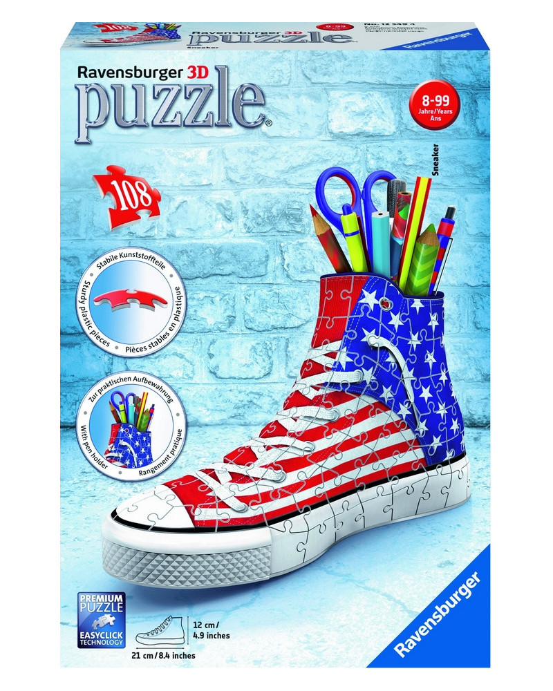 PUZZ. 3D POT A CRAYON CONVERSE USA 108PC