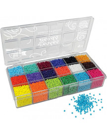 BOITE 18 COMPARTIMENTS PERLES DE COULEUR